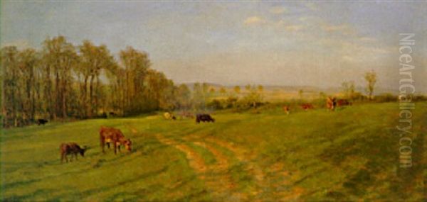 April Sunshine Oil Painting by Henry William Banks Davis