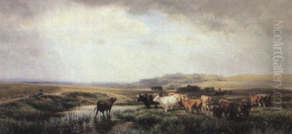 Herdsman's Rest Oil Painting by Henry William Banks Davis