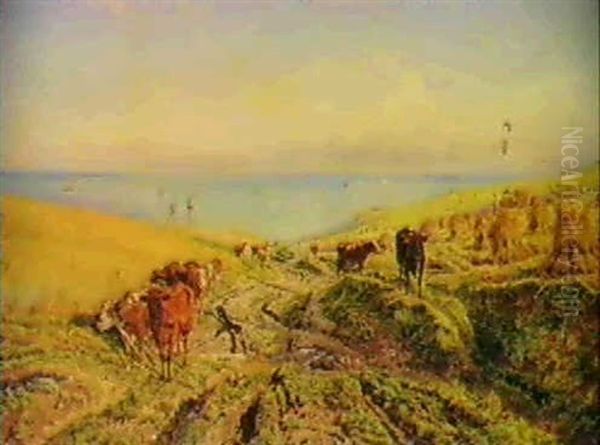 Harvest By The Coast Oil Painting by Henry William Banks Davis