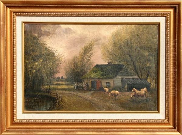 Pastoral Landscape With Sheep Oil Painting by John Parker Davis