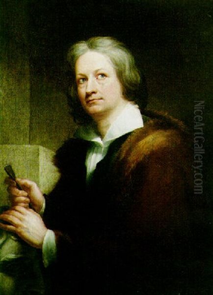 Portrait Of Bertel Thorvaldsen, The Sculptor Oil Painting by John Phillip (Pope) Davis