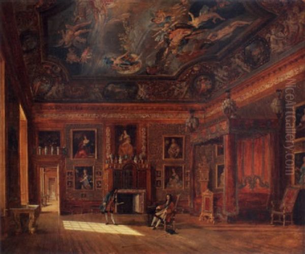 Interior Of A Room In Hampton Court Palace Oil Painting by John Scarlett Davis