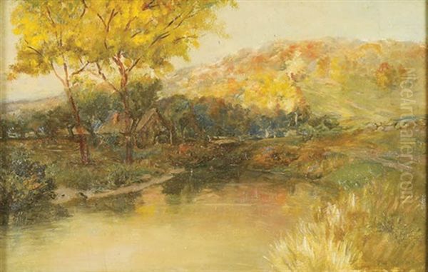 Landscape With Cottage Oil Painting by Lucien Davis