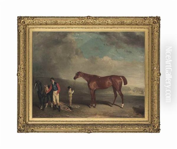 Maria: The Property Of His Majesty King George Iv At Newmarket Oil Painting by Richard Barrett Davis