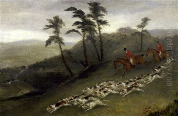 Hunting Scenes (+ 3 Other Similar; 4 Works) Oil Painting by Richard Barrett Davis