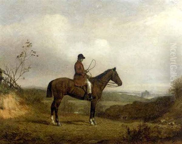 A Huntsman On Horseback Oil Painting by Richard Barrett Davis