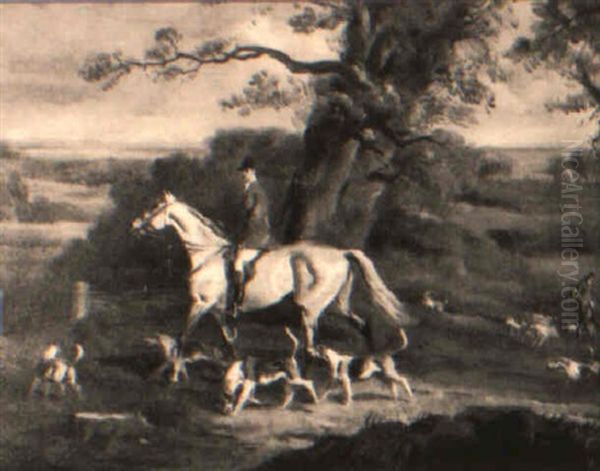 Huntsmen And Hounds Entering A Wood Oil Painting by Richard Barrett Davis