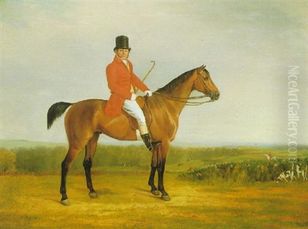 Isaac Sadler On His Bay Hunter, A Hunt Beyond Oil Painting by Richard Barrett Davis