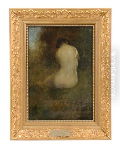 Seated Nude Oil Painting by Warren B. Davis