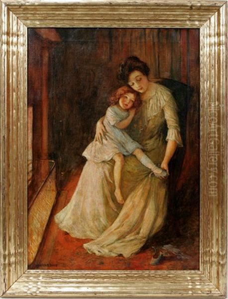 Mother And Daughter Oil Painting by Warren B. Davis