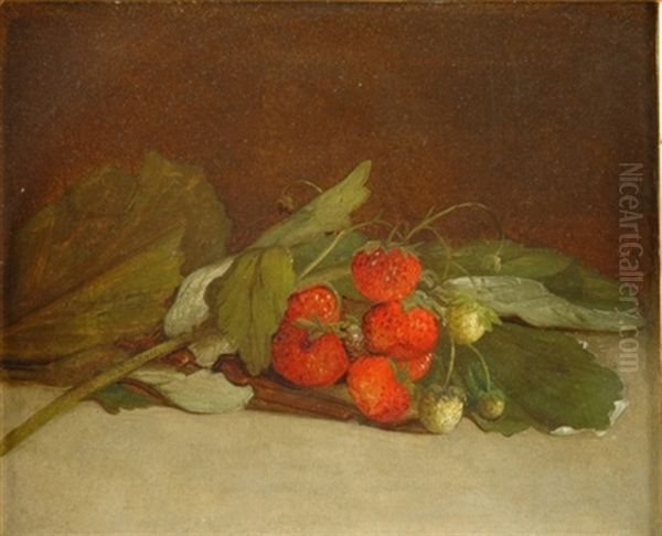 Still Life With Strawberries Oil Painting by William Moore Davis