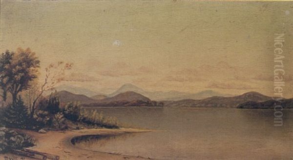 Inlet Landscape Oil Painting by William Moore Davis