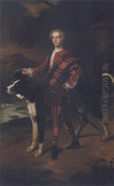 Portrait Of A Gentleman (a Member Of The Campbell Family Of Breadalbane?) Oil Painting by Jeremiah Davison