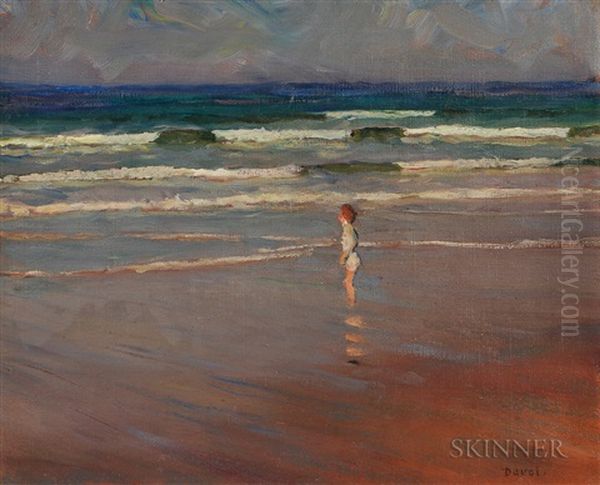 In The Surf Oil Painting by Joseph Davol