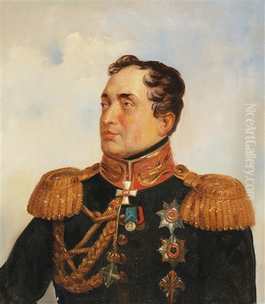 Portrait Of Philip Osipovich Paulucci In The Uniform Of A Russian Adjutant General Oil Painting by George Dawe