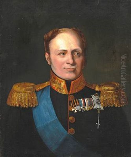 Portrait Of Tsar Alexander I Of Russia Oil Painting by George Dawe