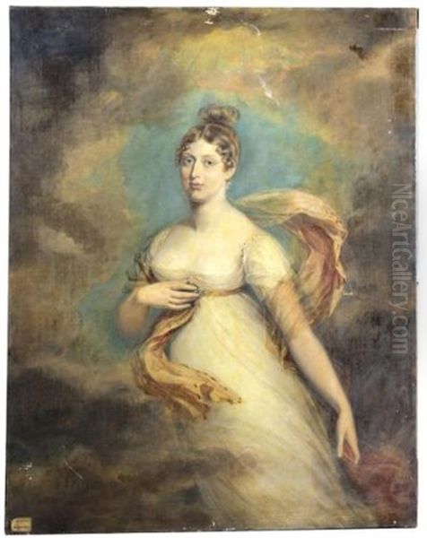 Portrait Of Princess Charlotte, The Daughter Of King George Iv by George Dawe