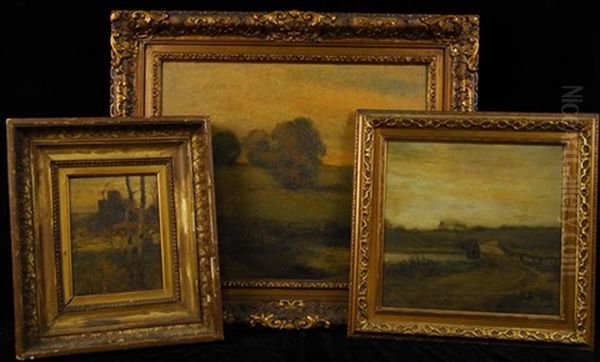 Landscape (+ 2 Others, Smllr; 3 Works) Oil Painting by Arthur Dawson