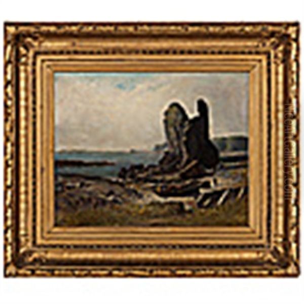 Coastal Scene Oil Painting by Henry Dawson