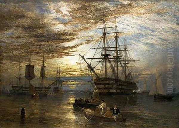 The Wooden Walls Of England Oil Painting by Henry Dawson