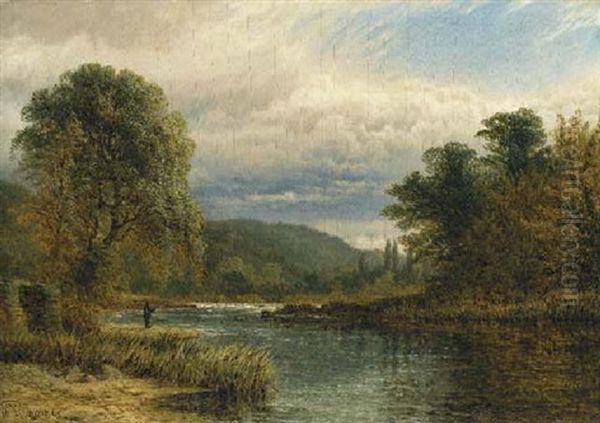 On The Trent, Near Castle Donnington Oil Painting by Henry Dawson