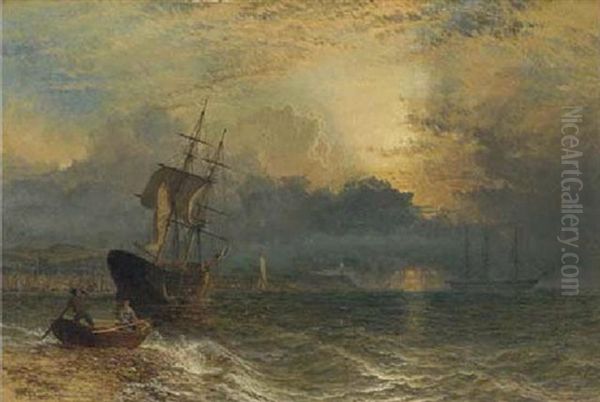 Waiting For The Tide Oil Painting by Henry Dawson