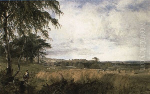 Harvesters Oil Painting by Henry Thomas Dawson