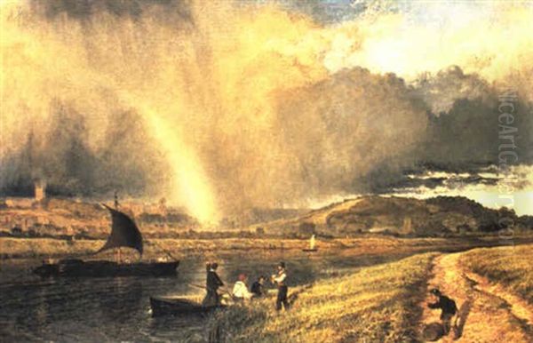 A Rainbow Oil Painting by Henry Thomas Dawson