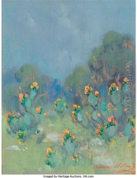 Cactus Blossoms Oil Painting by Dawson Dawson-Watson