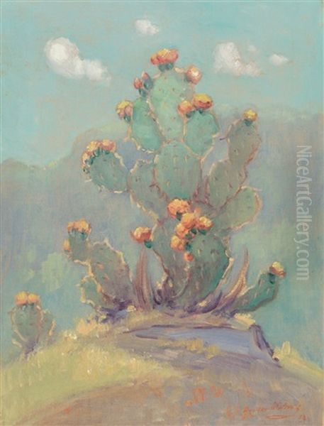 Cactus Oil Painting by Dawson Dawson-Watson