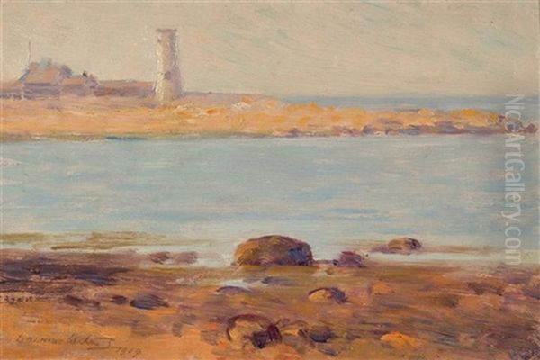 Scituate Lighthouse Oil Painting by Dawson Dawson-Watson