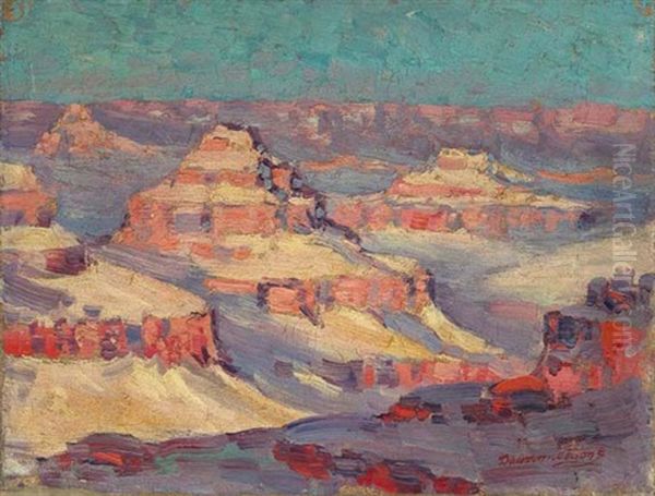 View Of Marble Canyon, Arizona Between The North And South Rim Of The Grand Canyon Oil Painting by Dawson Dawson-Watson