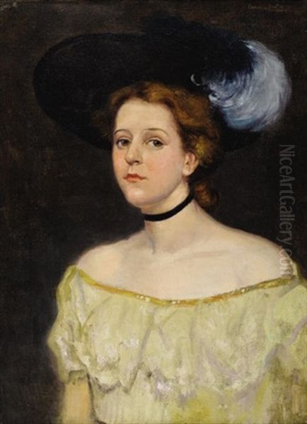 Portrait Of A Lady Oil Painting by Dawson Dawson-Watson