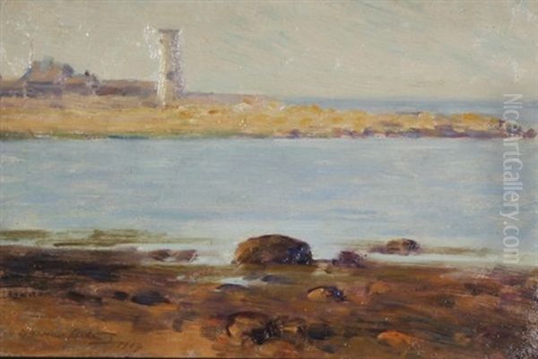 Scituate Lighthouse Oil Painting by Dawson Dawson-Watson