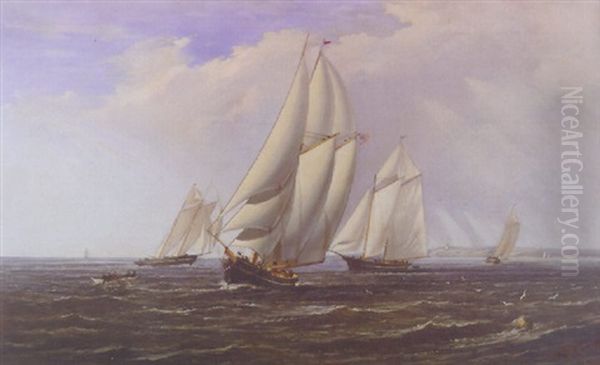 American Sailing Vessels Offshore Oil Painting by Forshaw Day