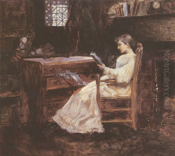 Doris Reading Oil Painting by Francis Day