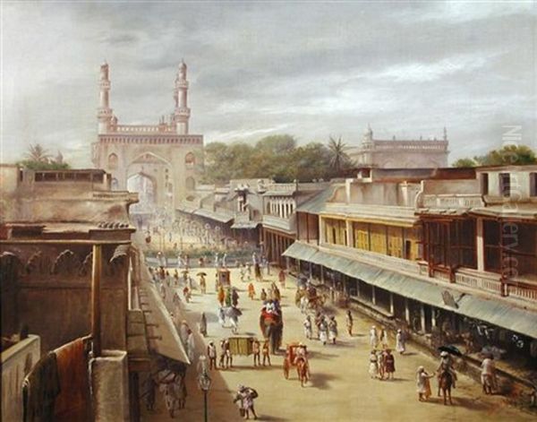 View Of Secunderabad Oil Painting by Lala Deen Dayal