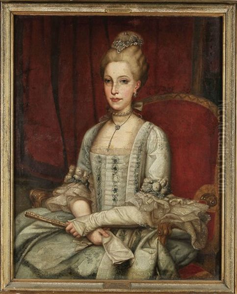 Retrato De Maria Luisa De Borbon - Infanta De Espanha, Duquesa Da Toscania E Imperatriz Do Sacro-imperio (1745-1792) Oil Painting by Maria Cristina De Borbon