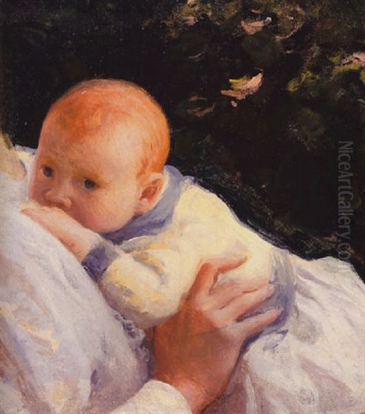 Theodore Lambert Decamp As An Infant Oil Painting by Joseph De Camp