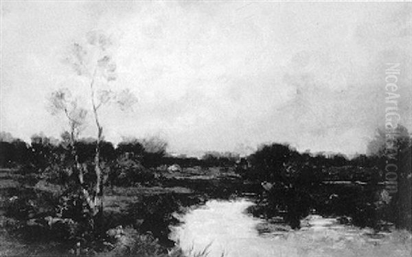 Landscape With Stream Oil Painting by Joseph De Camp