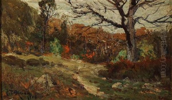 Autumn Landscape Oil Painting by Franklin B. De Haven