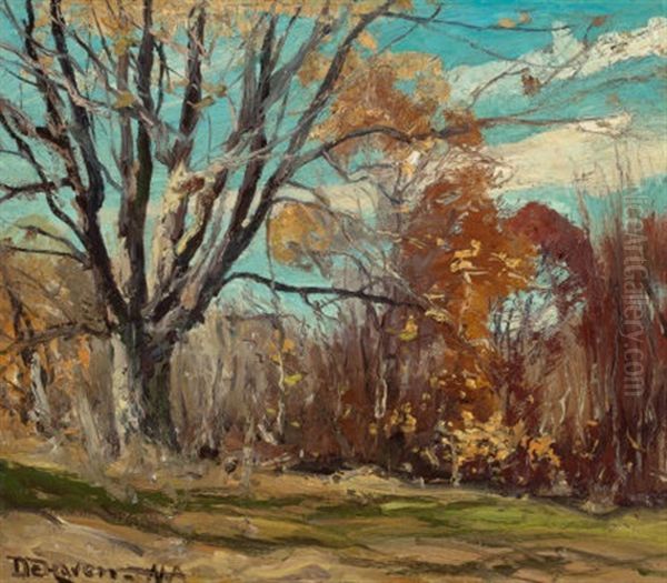 Fall Landscape Oil Painting by Franklin B. De Haven