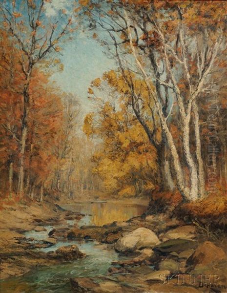 Haunt Of The Kingfisher Oil Painting by Franklin B. De Haven