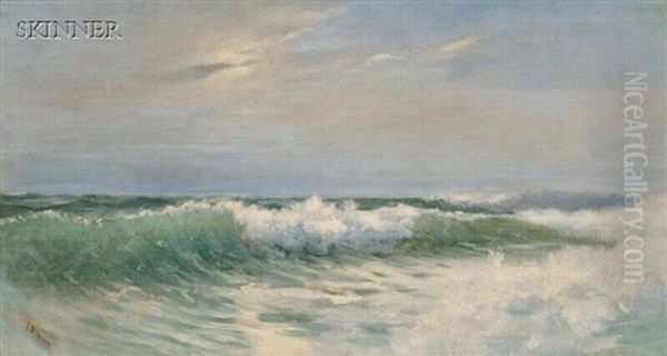 Cresting Surf Oil Painting by Franklin B. De Haven