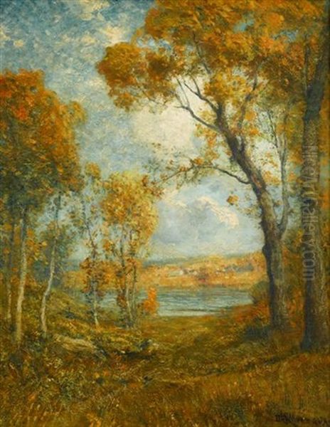 Autumn Oil Painting by Franklin B. De Haven