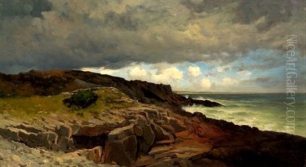 Coastal Rocks Oil Painting by Franklin B. De Haven