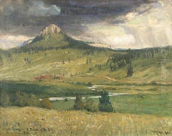 Castle Creek, A Temple Of The Hills Oil Painting by Franklin B. De Haven