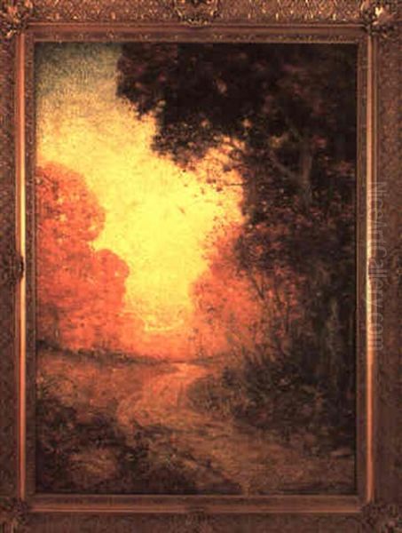 Barbizon Landscape Oil Painting by Franklin B. De Haven