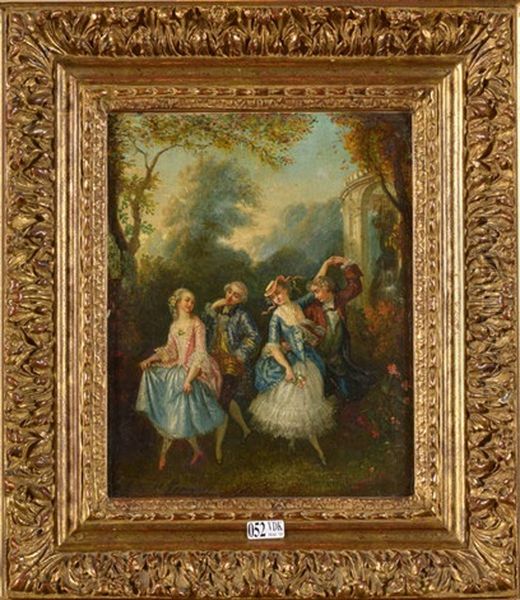 Promenade Dans Un Parc Oil Painting by Chevalier de Saint Georges