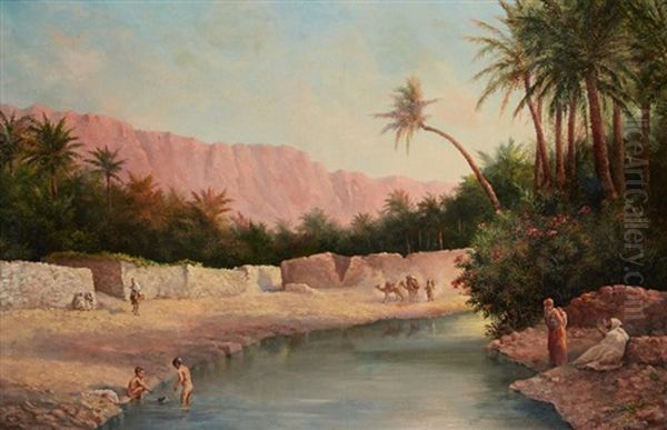 Dans L'oasis, 1905 Oil Painting by Gaspard De Toursky